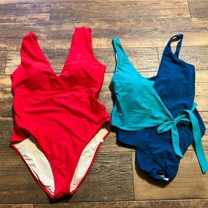 Bundle: 2 size 12 Summersalt one piece swimsuits.